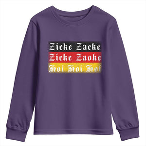Zicke Zacke Hoi Oktoberfest Youth Sweatshirt Vintage German Flag TS10 Purple Print Your Wear