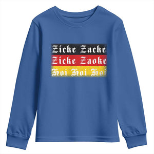 Zicke Zacke Hoi Oktoberfest Youth Sweatshirt Vintage German Flag TS10 Royal Blue Print Your Wear
