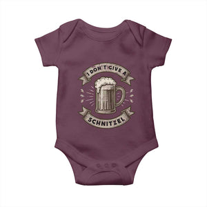 Funny Oktoberfest Baby Onesie I Dont Give A Schnitzel German Beer Wurst TS10 Maroon Print Your Wear