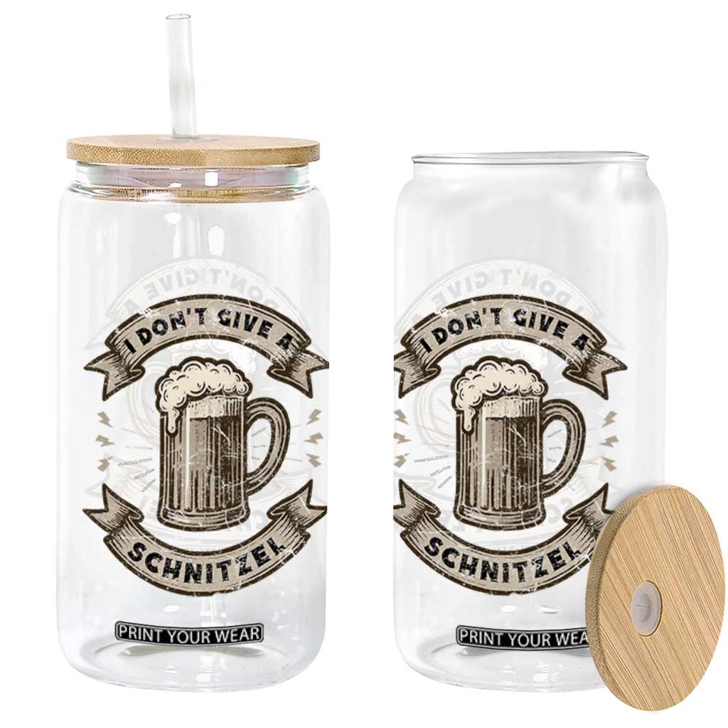 Funny Oktoberfest Glass Can I Dont Give A Schnitzel German Beer Wurst TS10 Print Your Wear