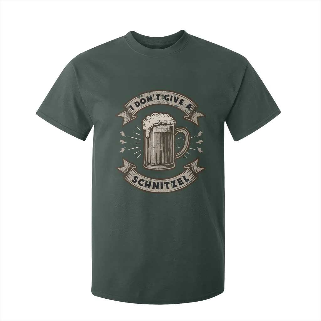 Funny Oktoberfest T Shirt For Kid I Dont Give A Schnitzel German Beer Wurst TS10 Dark Forest Green Print Your Wear