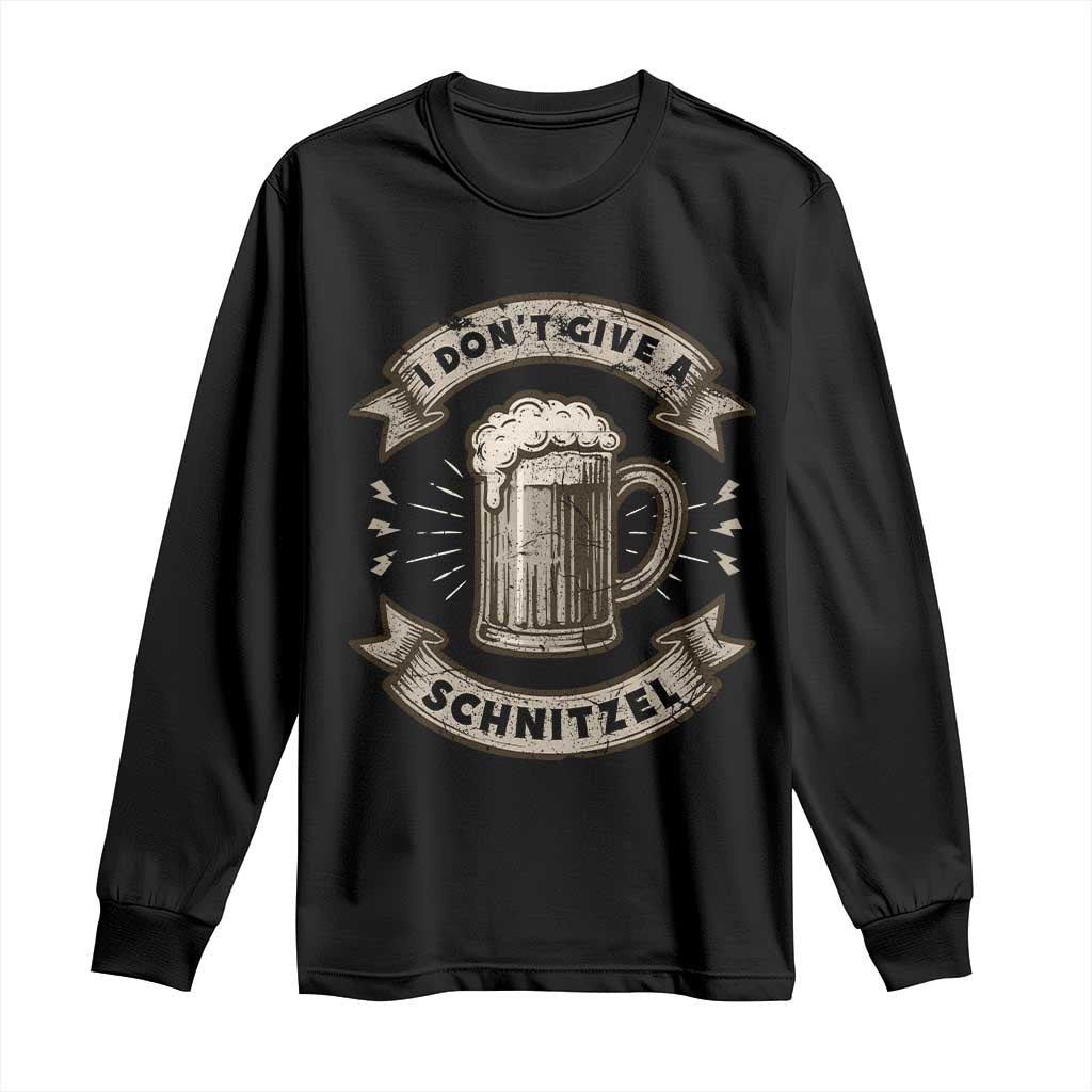 Funny Oktoberfest Long Sleeve Shirt I Dont Give A Schnitzel German Beer Wurst TS10 Black Print Your Wear