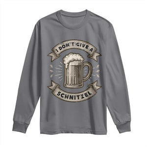 Funny Oktoberfest Long Sleeve Shirt I Dont Give A Schnitzel German Beer Wurst TS10 Charcoal Print Your Wear