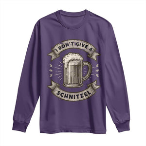 Funny Oktoberfest Long Sleeve Shirt I Dont Give A Schnitzel German Beer Wurst TS10 Purple Print Your Wear
