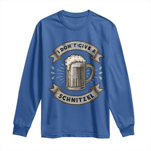 Funny Oktoberfest Long Sleeve Shirt I Dont Give A Schnitzel German Beer Wurst TS10 Royal Blue Print Your Wear
