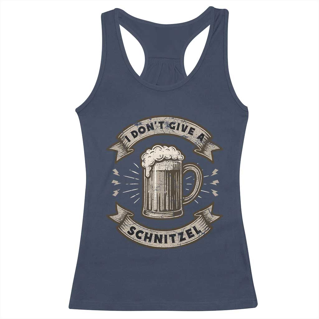 Funny Oktoberfest Racerback Tank Top I Dont Give A Schnitzel German Beer Wurst TS10 Navy Print Your Wear