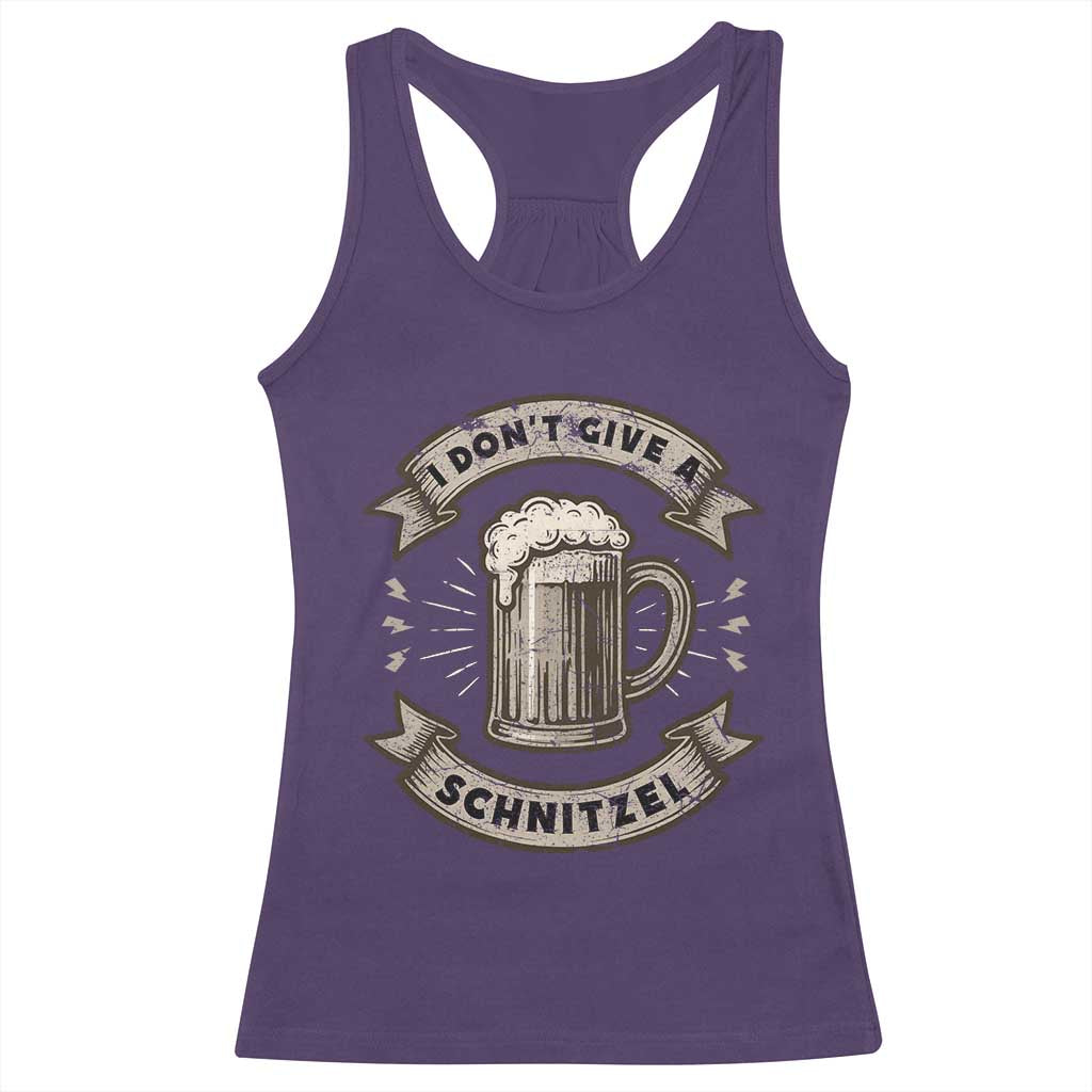 Funny Oktoberfest Racerback Tank Top I Dont Give A Schnitzel German Beer Wurst TS10 Purple Print Your Wear