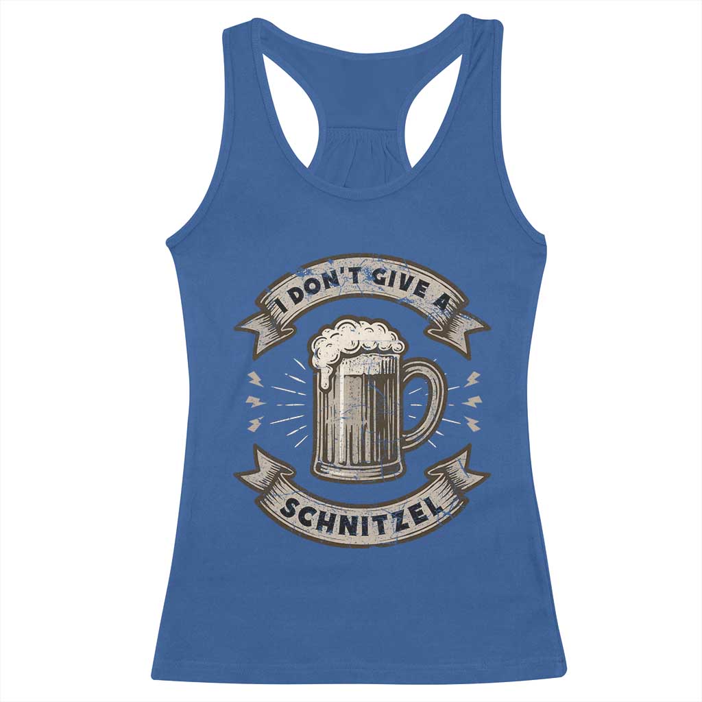 Funny Oktoberfest Racerback Tank Top I Dont Give A Schnitzel German Beer Wurst TS10 Royal Blue Print Your Wear