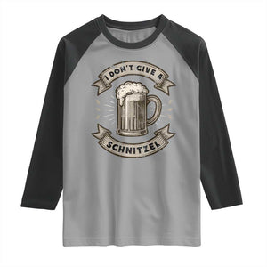 Funny Oktoberfest Raglan Shirt I Dont Give A Schnitzel German Beer Wurst TS10 Sport Gray Black Print Your Wear