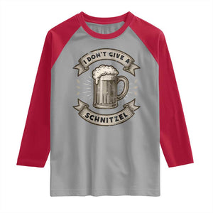 Funny Oktoberfest Raglan Shirt I Dont Give A Schnitzel German Beer Wurst TS10 Sport Gray Red Print Your Wear