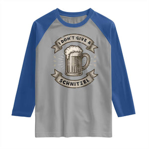 Funny Oktoberfest Raglan Shirt I Dont Give A Schnitzel German Beer Wurst TS10 Sport Gray Royal Print Your Wear
