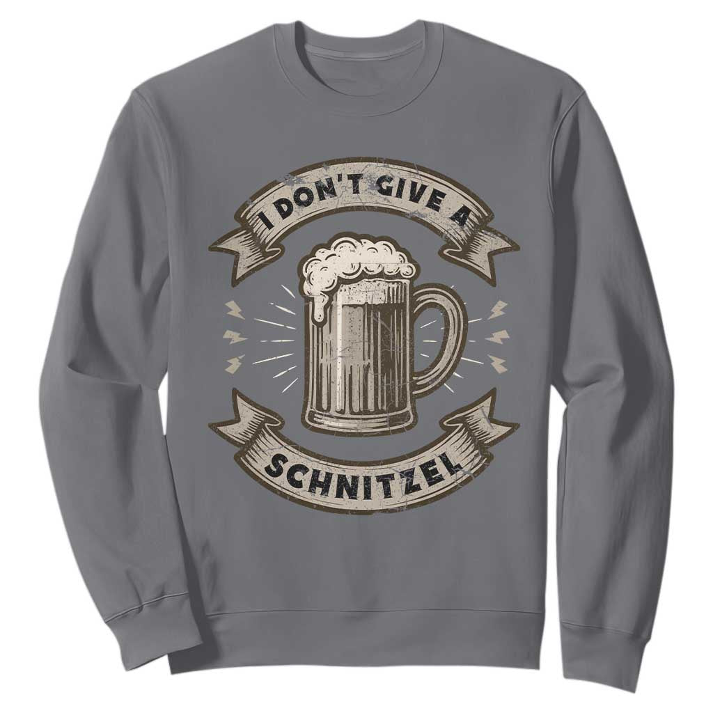 Funny Oktoberfest Sweatshirt I Dont Give A Schnitzel German Beer Wurst TS10 Charcoal Print Your Wear