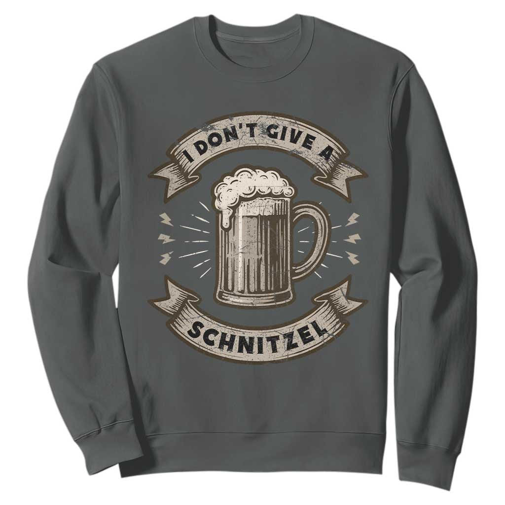 Funny Oktoberfest Sweatshirt I Dont Give A Schnitzel German Beer Wurst TS10 Dark Heather Print Your Wear