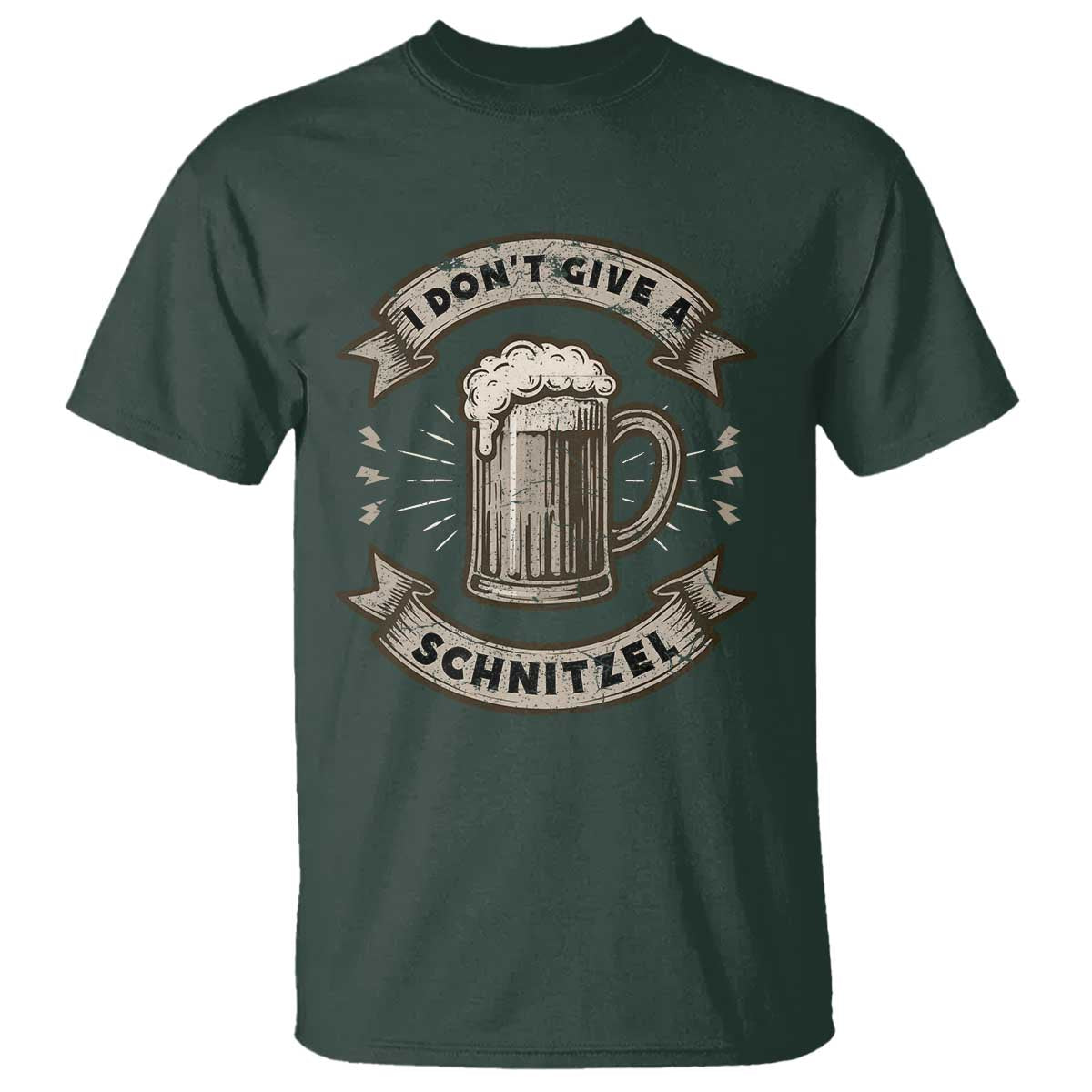 Funny Oktoberfest T Shirt I Dont Give A Schnitzel German Beer Wurst TS10 Dark Forest Green Print Your Wear