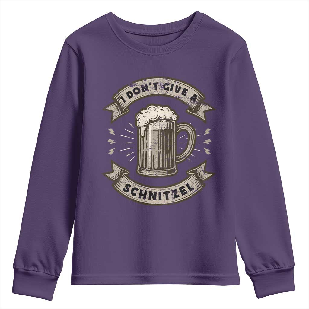 Funny Oktoberfest Youth Sweatshirt I Dont Give A Schnitzel German Beer Wurst TS10 Purple Print Your Wear