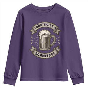 Funny Oktoberfest Youth Sweatshirt I Dont Give A Schnitzel German Beer Wurst TS10 Purple Print Your Wear