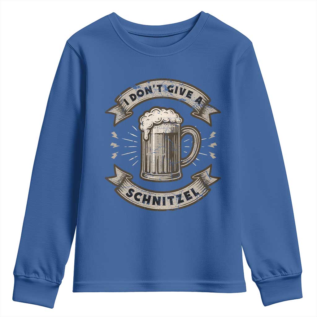 Funny Oktoberfest Youth Sweatshirt I Dont Give A Schnitzel German Beer Wurst TS10 Royal Blue Print Your Wear