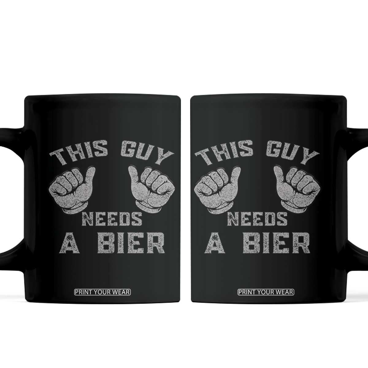This Guy Needs A Bier Oktoberfest Coffee Mug Funny Mens Drinking Gift TS10 Black Print Your Wear