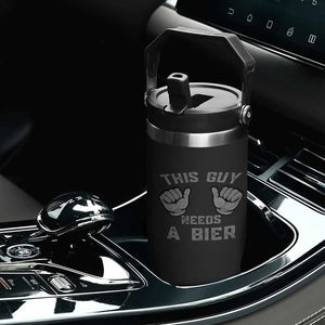 This Guy Needs A Bier Oktoberfest Flip Straw Tumbler Funny Mens Drinking Gift TS10 Print Your Wear