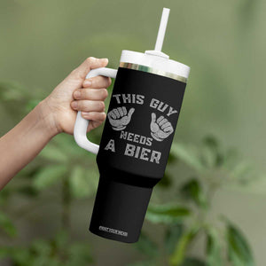 This Guy Needs A Bier Oktoberfest Tumbler With Handle Funny Mens Drinking Gift TS10 Print Your Wear
