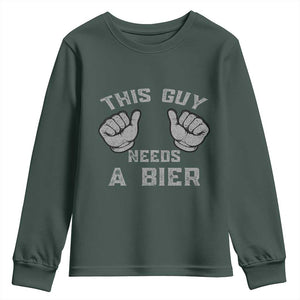 This Guy Needs A Bier Oktoberfest Youth Sweatshirt Funny Mens Drinking Gift TS10 Dark Forest Green Print Your Wear