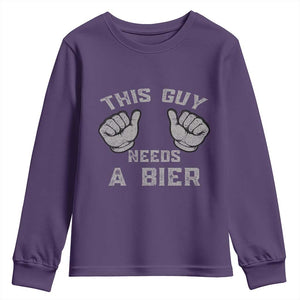 This Guy Needs A Bier Oktoberfest Youth Sweatshirt Funny Mens Drinking Gift TS10 Purple Print Your Wear