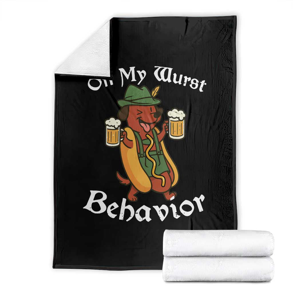 Oktoberfest On My Wurst Behavior Throw Blanket Funny German TS10 Black Print Your Wear