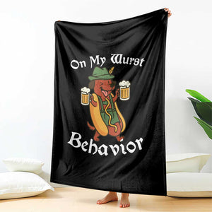 Oktoberfest On My Wurst Behavior Throw Blanket Funny German TS10 Print Your Wear