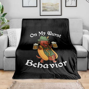 Oktoberfest On My Wurst Behavior Throw Blanket Funny German TS10 Print Your Wear