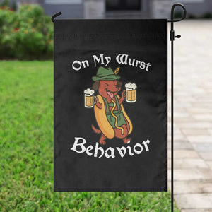 Oktoberfest On My Wurst Behavior Garden Flag Funny German TS10 Print Your Wear