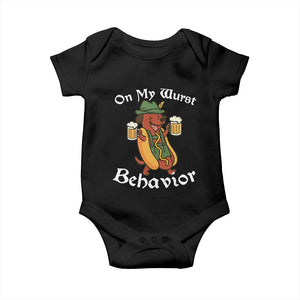 Oktoberfest On My Wurst Behavior Baby Onesie Funny German TS10 Black Print Your Wear