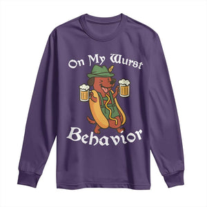 Oktoberfest On My Wurst Behavior Long Sleeve Shirt Funny German TS10 Purple Print Your Wear