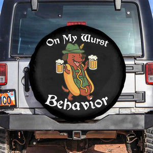 Oktoberfest On My Wurst Behavior Spare Tire Cover Funny German TS10 No hole Black Print Your Wear