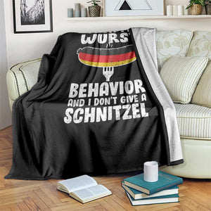 Oktoberfest On My Wurst Behavior Throw Blanket Dont Give Schnitzel Funny German TS10 Print Your Wear