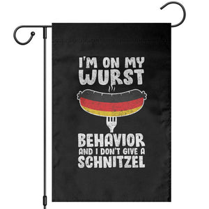 Oktoberfest On My Wurst Behavior Garden Flag Dont Give Schnitzel Funny German TS10 Black Print Your Wear