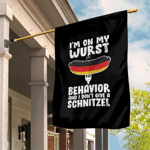 Oktoberfest On My Wurst Behavior Garden Flag Dont Give Schnitzel Funny German TS10 Print Your Wear