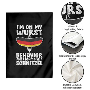 Oktoberfest On My Wurst Behavior Garden Flag Dont Give Schnitzel Funny German TS10 Print Your Wear