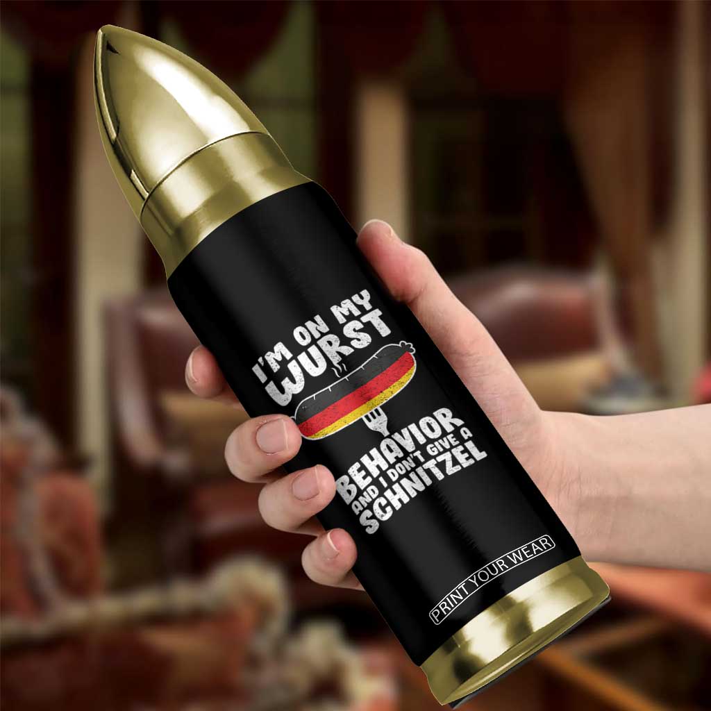 Oktoberfest On My Wurst Behavior Bullet Tumbler Dont Give Schnitzel Funny German TS10 Print Your Wear