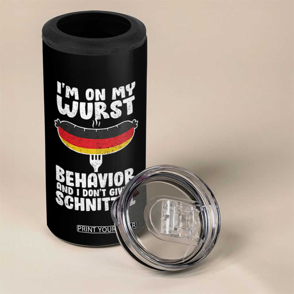 Oktoberfest On My Wurst Behavior 4 in 1 Can Cooler Tumbler Dont Give Schnitzel Funny German TS10 Print Your Wear
