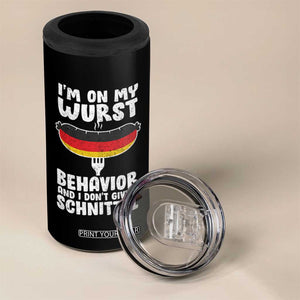 Oktoberfest On My Wurst Behavior 4 in 1 Can Cooler Tumbler Dont Give Schnitzel Funny German TS10 Print Your Wear