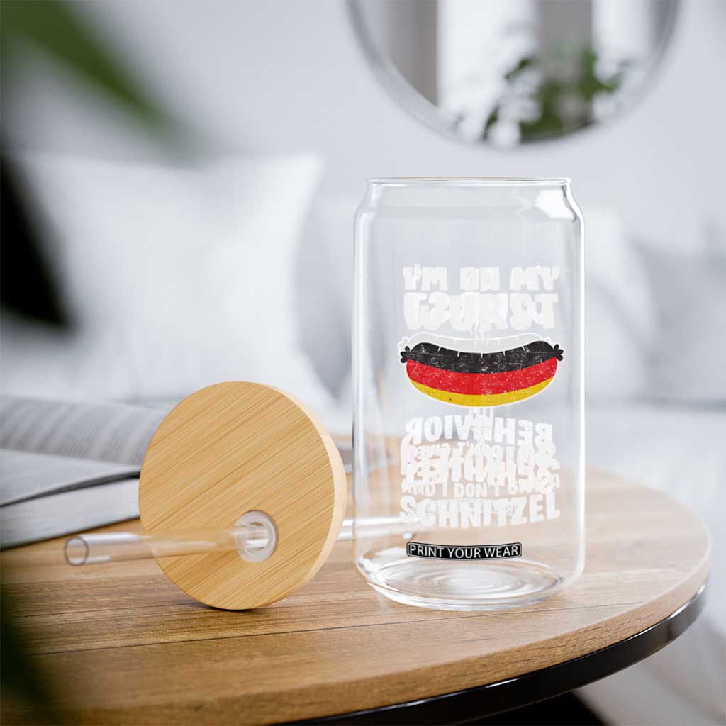 Oktoberfest On My Wurst Behavior Glass Can Dont Give Schnitzel Funny German TS10 Print Your Wear