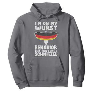 Oktoberfest On My Wurst Behavior Hoodie Dont Give Schnitzel Funny German TS10 Charcoal Print Your Wear