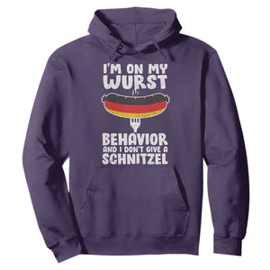 Oktoberfest On My Wurst Behavior Hoodie Dont Give Schnitzel Funny German TS10 Purple Print Your Wear