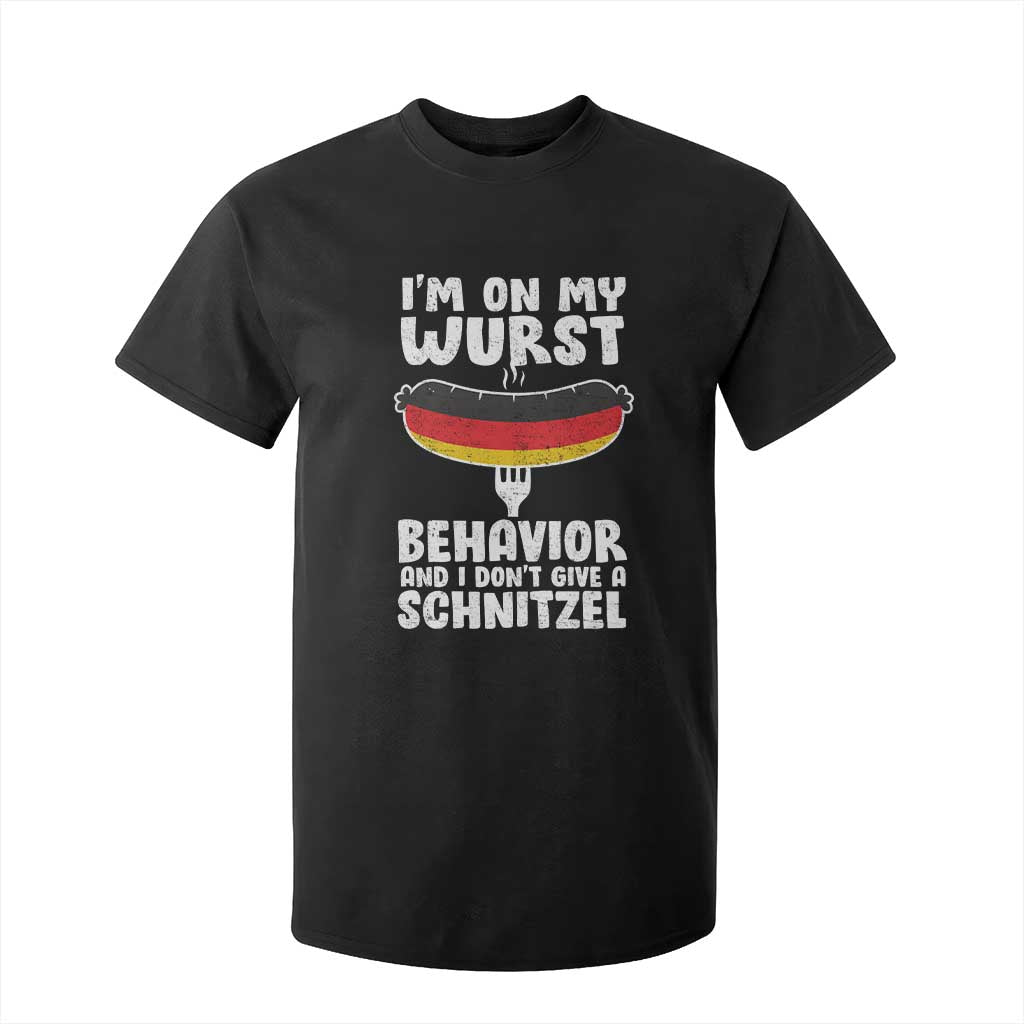 Oktoberfest On My Wurst Behavior T Shirt For Kid Dont Give Schnitzel Funny German TS10 Black Print Your Wear