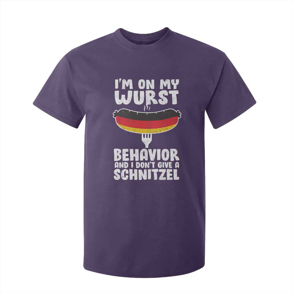 Oktoberfest On My Wurst Behavior T Shirt For Kid Dont Give Schnitzel Funny German TS10 Purple Print Your Wear
