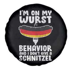 Oktoberfest On My Wurst Behavior Spare Tire Cover Dont Give Schnitzel Funny German TS10 Print Your Wear