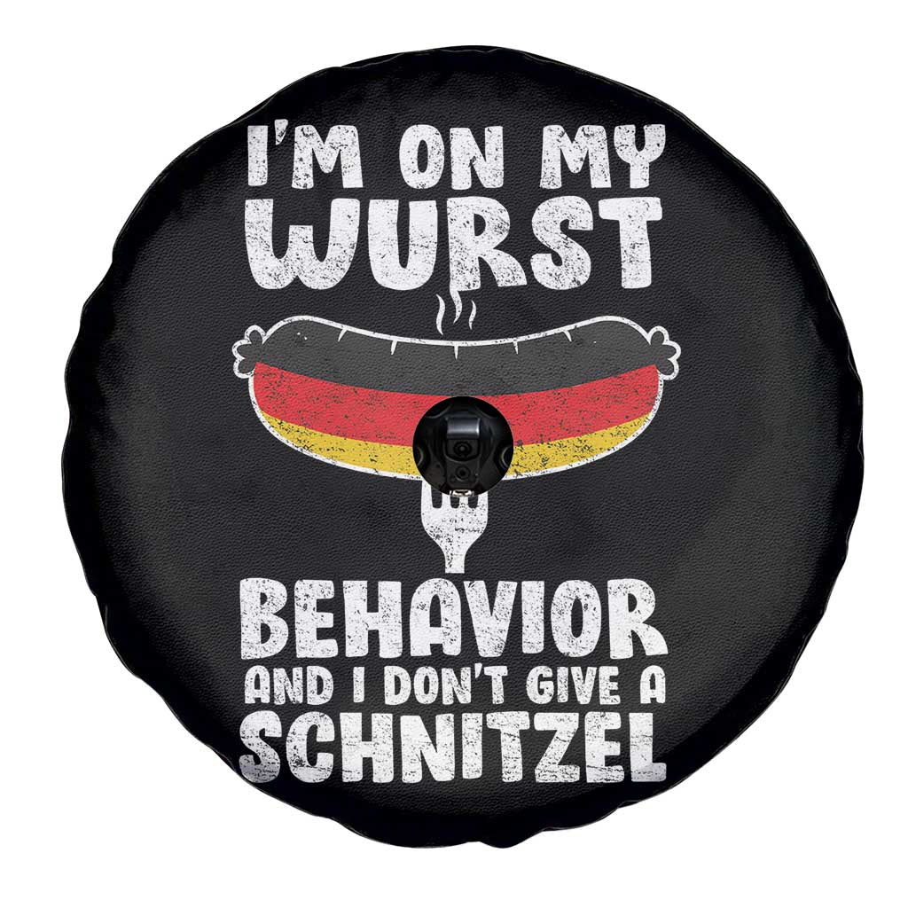 Oktoberfest On My Wurst Behavior Spare Tire Cover Dont Give Schnitzel Funny German TS10 Print Your Wear