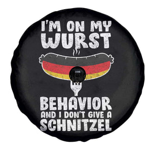 Oktoberfest On My Wurst Behavior Spare Tire Cover Dont Give Schnitzel Funny German TS10 Print Your Wear