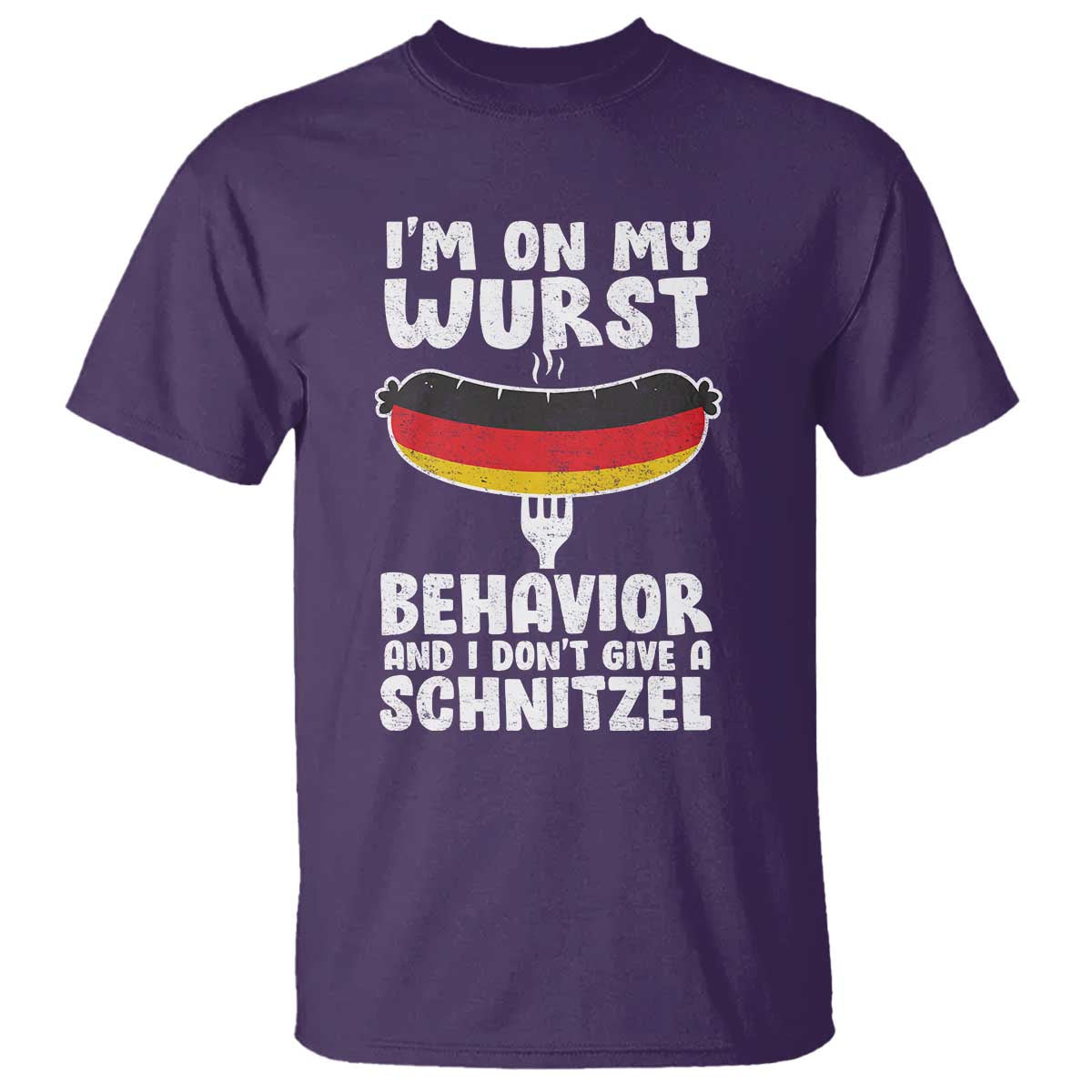 Oktoberfest On My Wurst Behavior T Shirt Dont Give Schnitzel Funny German TS10 Purple Print Your Wear
