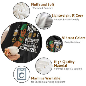 Funny Oktoberfest Throw Blanket On My Wurst Behavior Sarcastic German TS10 Print Your Wear